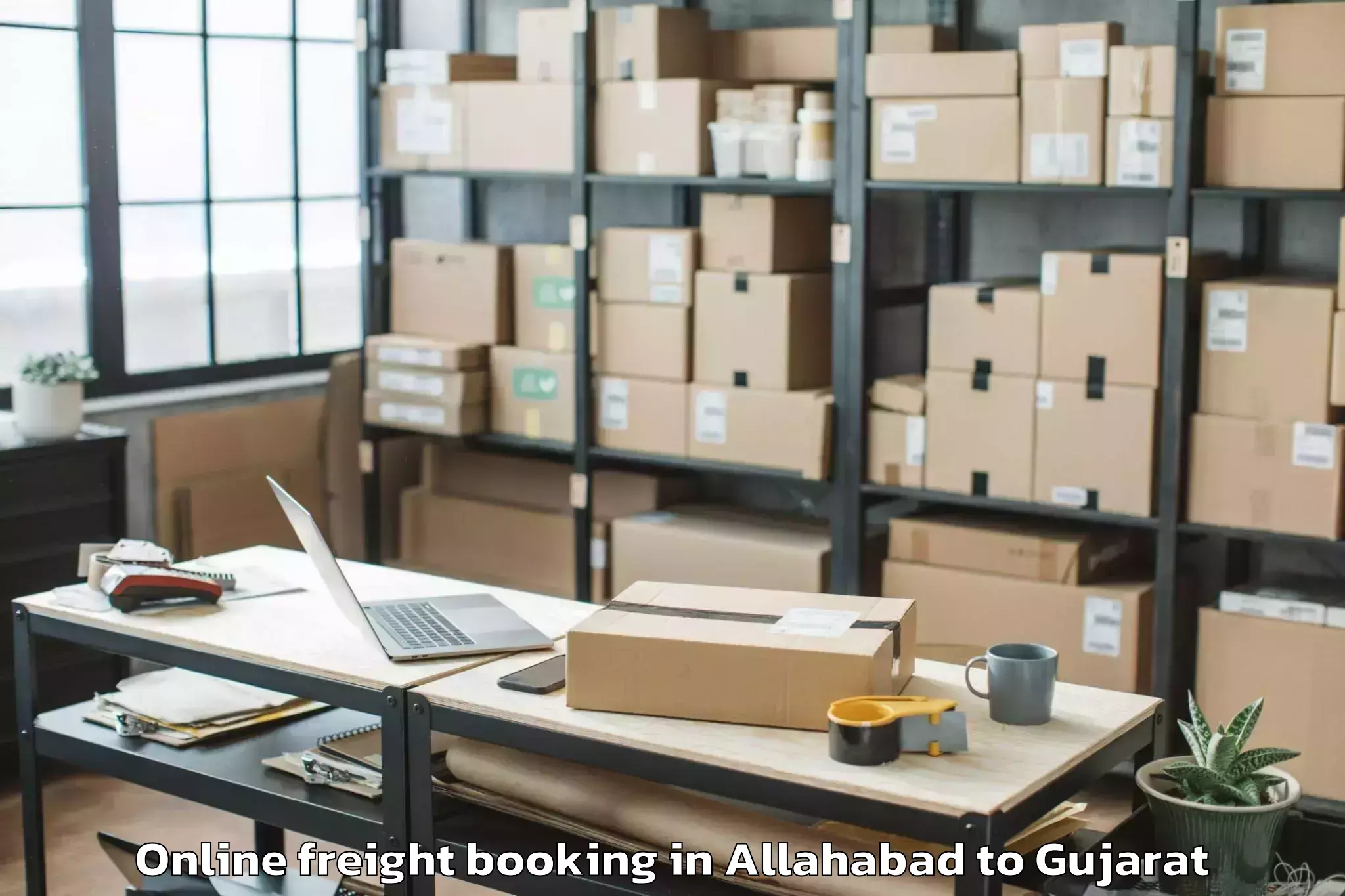 Affordable Allahabad to Dediapada Online Freight Booking